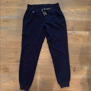 Figs Blue Jogger Sweatpants with Elastic Cuffs